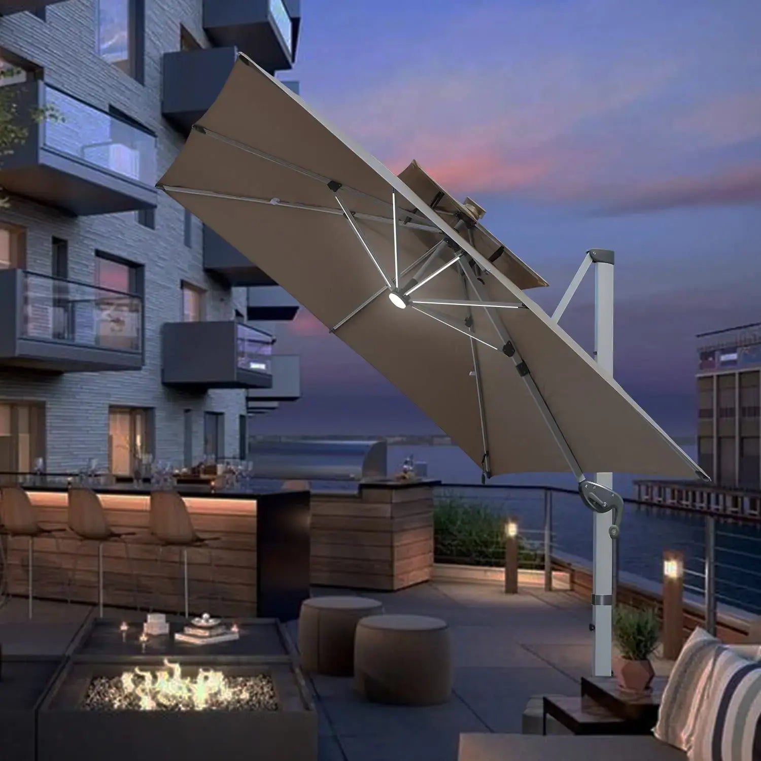 SolarGlow™ Solar-powered LED umbrella