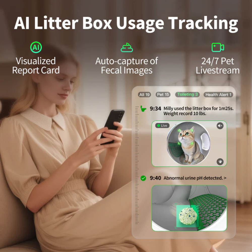 CleanSense™ AI Self-Cleaning Litter Box