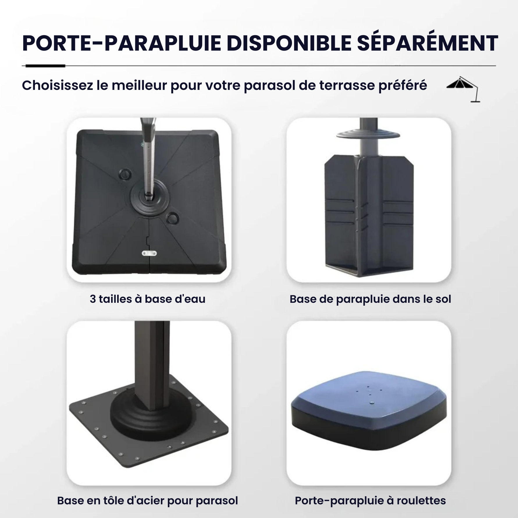 PatioGlam™ Parapluie LED à énergie solaire